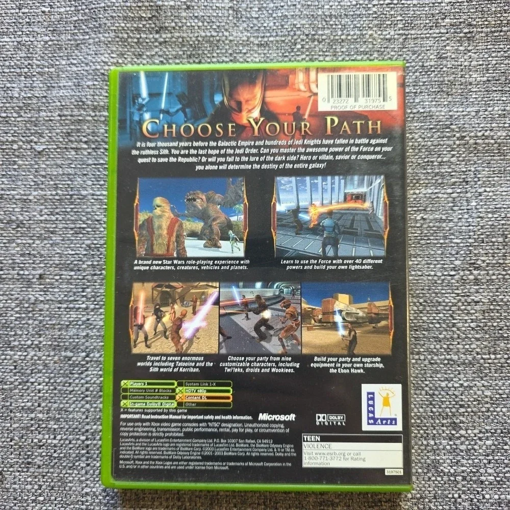 Star Wars: Knights of the Old Republic (Original Xbox) CIB Complete w/ Manual